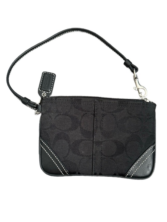 Coach Handbags - Coach Black Signature Canvas Wristlet